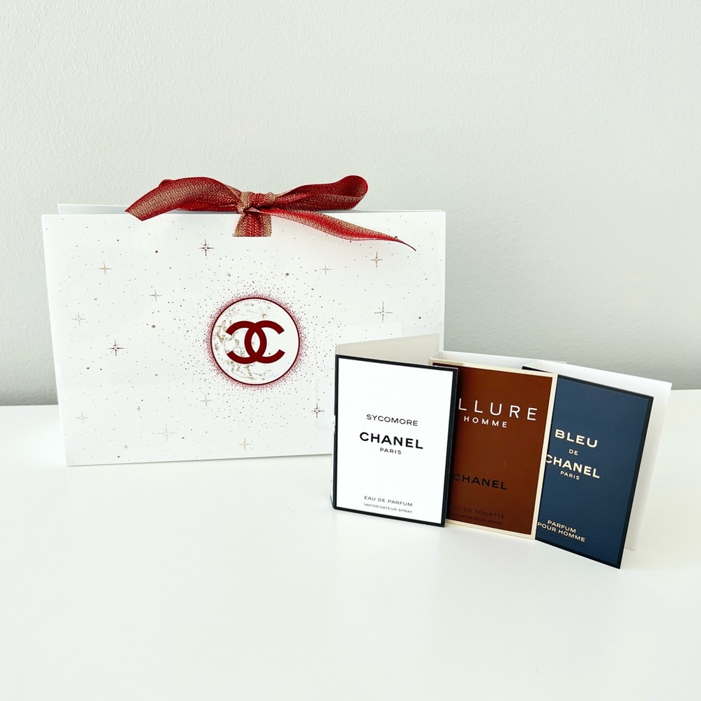 Chanel holiday packaging with 3 samples
